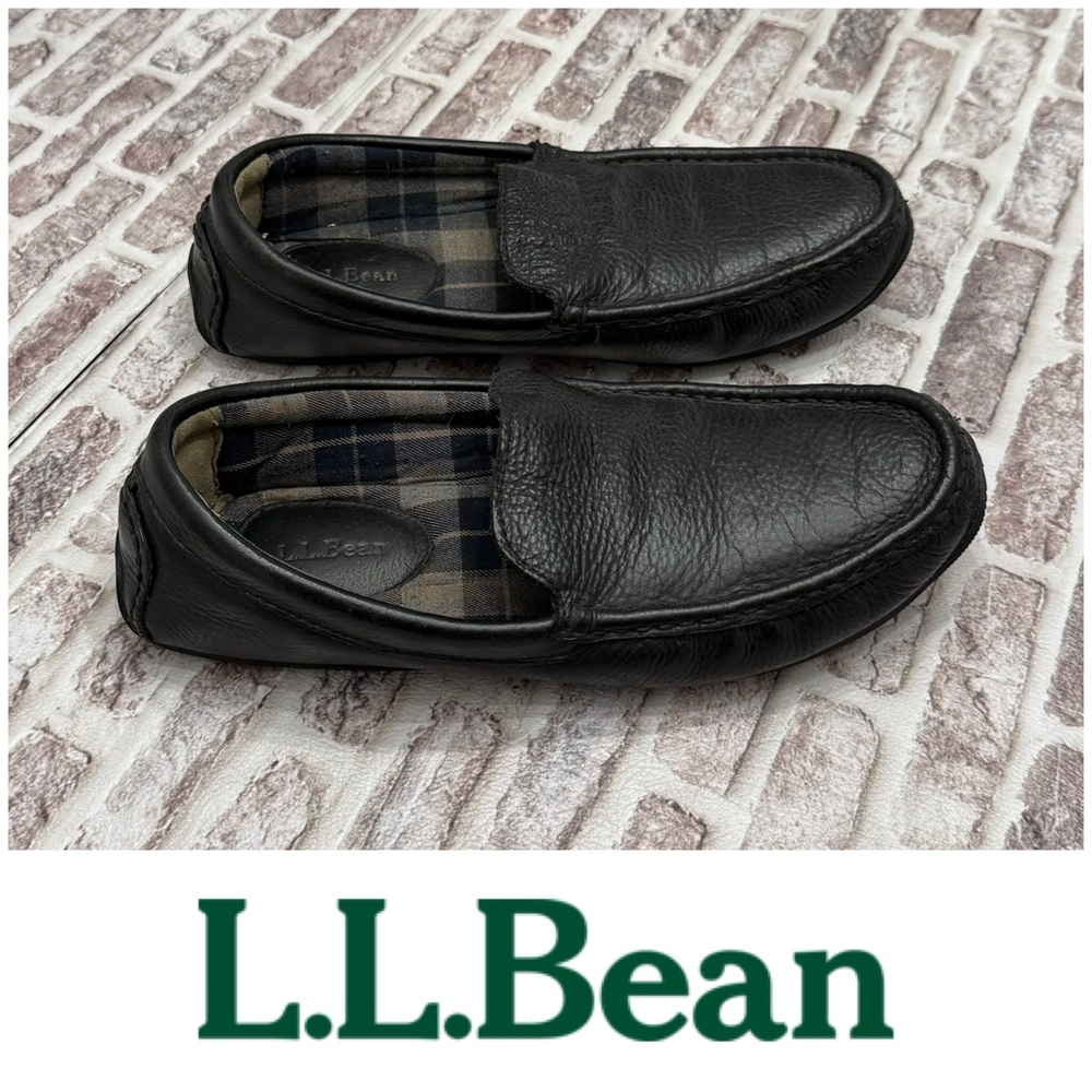 L.L. Bean Slipper Lakeside Slippers Venetian Leather Black Lounge Men’s 8